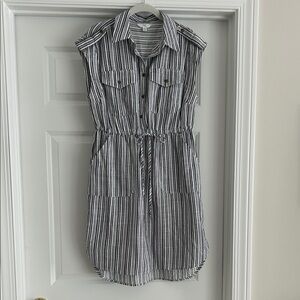 Time and Tru Black and White Striped Mini Dress